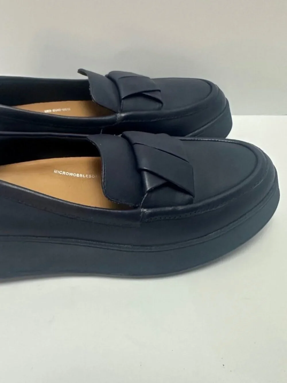 FitFlop Men's Leather Loafers Navy S 10 Preppy